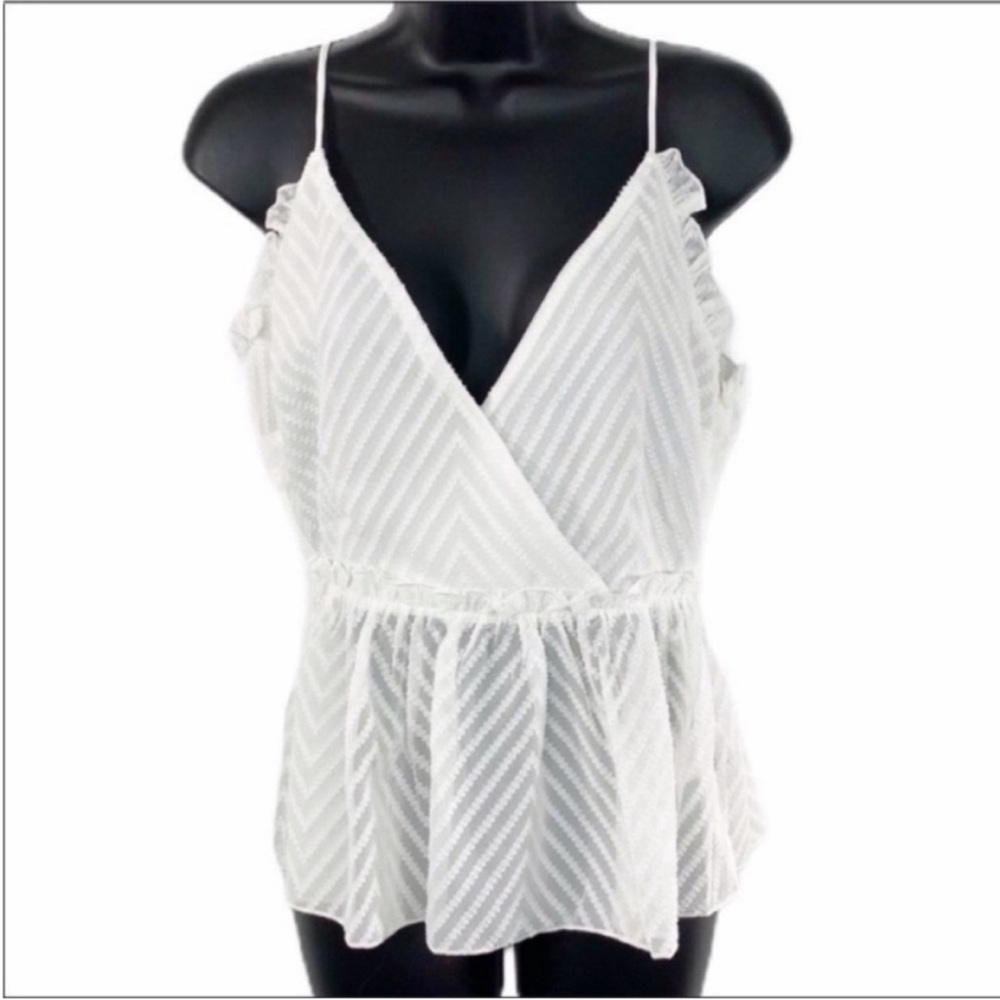 AFTER MARKET ruffle tank top NEW white